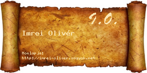 Imrei Olivér névjegykártya